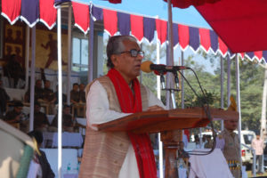 পুলিশ সপ্তাহ উদ্যাপন অনুষ্ঠানে বক্তব্য রাখেন মুখ্যমন্ত্রী মানিক সরকার৷ মঙ্গলবার তোলা নিজস্ব ছবি৷