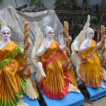 সরস্বতী পূজা ঘিরে মূর্তি পাড়ায় ব্যস্ততা, তবে চাহিদা কিছুটা কম