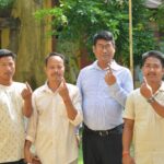 ভোটাধিকার প্রয়োগ করলেন মন্ত্রী বিকাশ দেববর্মা