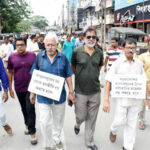 বাংলাদেশে সংখ্যালঘুদের উপর অত্যাচারের প্রতিবাদে শহরে মৌন মিছিল ফোরাম ফর প্রোটেকশান অফ মাইনোরিটিজ ইন বাংলাদেশের