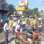 ট্রাফিক ও পুরনিগমের যৌথ উচ্ছেদ অভিযান