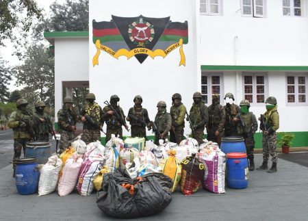 আসাম রাইফেলসের যৌথ অভিযানে ৪.৮৫ কোটি টাকার গাঁজা উদ্ধার