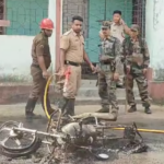 কৈলাসহরে ঠিকাদারি কাজ নিয়ে রণক্ষেত্র, বাইক ভস্মীভূত