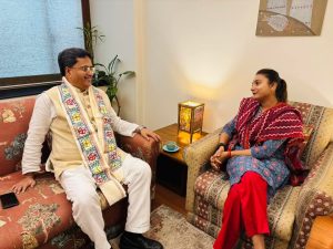 ত্রিপুরার মুখ্যমন্ত্রীর সাথে সাক্ষাৎ সমস্তিপুর কেন্দ্রের সাংসদ শাম্ভবী