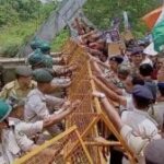 রবীন্দ্রনাথের স্মৃতিভূমিতে হামলার প্রতিবাদে উত্তরের রাঘনা সীমান্তে বিজেপির বিক্ষোভ