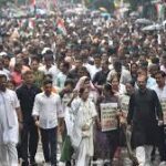 বৃষ্টিভেজা কলকাতায় মিছিল মমতার, অভিযোগ বাংলা ভাষাভাষী অভিবাসীদের হয়রানির বিরুদ্ধে