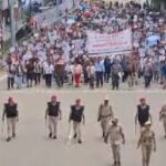 ডিমা হাসাও জেলা বিভাজনের দাবিতে হাফলংয়ে আদিবাসী ফোরামের প্রতিবাদ মিছিল