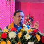 মহারাজা বীর বিক্রম বিশ্ববিদ্যালয় প্রাঙ্গণে বিদ্যার দেবী মা সরস্বতীর চরণে পুষ্পাঞ্জলি অর্পণ মন্ত্রী কিশোর বর্মনের