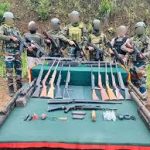 মনিপুরে বিপুল পরিমাণ অস্ত্র, বিস্ফোরক এবং যোগাযোগ যন্ত্রপাতি উদ্ধার, নিরাপত্তা বাহিনীর অভিযান অব্যাহত