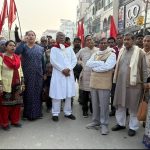 ধর্মঘটের সমর্থনে শহরে বামফ্রন্টের বিক্ষোভ মিছিল, ময়দানে মানিক সরকার ও বিরোধী দলনেতা