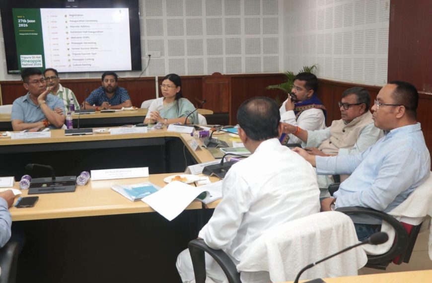 ত্রিপুরা গ্লোবাল পাইনঅ্যাপল ফেস্টিভ্যাল ২০২৬ আগামী ২৭–২৯ জুন নয়াদিল্লিতে অনুষ্ঠিত হবে, কৃষিমন্ত্রীর সভাপতিত্বে পর্যালোচনা সভা 