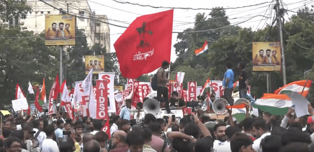 কলকাতায় সিজেপি-বাম ছাত্র-যুব সংগঠনের যৌথ মিছিল ঘিরে উত্তেজনা