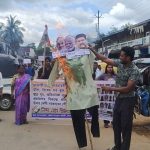নীট প্রশ্নপত্র ফাঁসের প্রতিবাদে বিলোনিয়ায় কংগ্রেসের বিক্ষোভ, মোদি-অমিত শাহ-ধর্মেন্দ্র প্রধানের কুশপুত্তলিকা দাহ