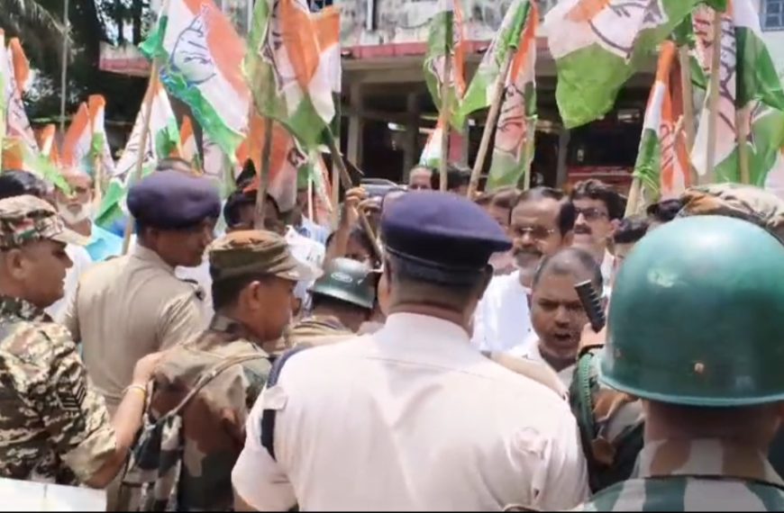 চন্দ্রপুরে কংগ্রেস কর্মীদের ওপর হামলার অভিযোগ, অভিযুক্তদের গ্রেপ্তারের দাবিতে ধর্মনগর থানায় বিক্ষোভ
