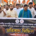 মুখ্যমন্ত্রীর বাসভবনের সামনে বিক্ষোভের ঘটনায় কংগ্রেস নেতাদের বিরুদ্ধে কড়া আইনি পদক্ষেপের দাবি যুব মোর্চার