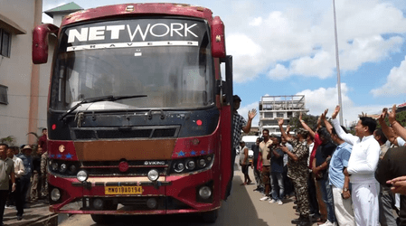 তিন বছরেরও বেশি সময় পর মণিপুর-অসম-নাগাল্যান্ড বাস পরিষেবা ফের চালু