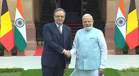 হায়দরাবাদ হাউসে মোদির সঙ্গে দ্বিপাক্ষিক বৈঠকে বেলজিয়ামের প্রধানমন্ত্রী ডি ভেভার