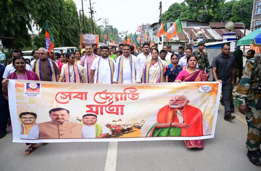 উদয়পুরে বিজেপির সেবা জ্যোতি পদযাত্রা, উন্নয়নমূলক প্রকল্পের প্রচার